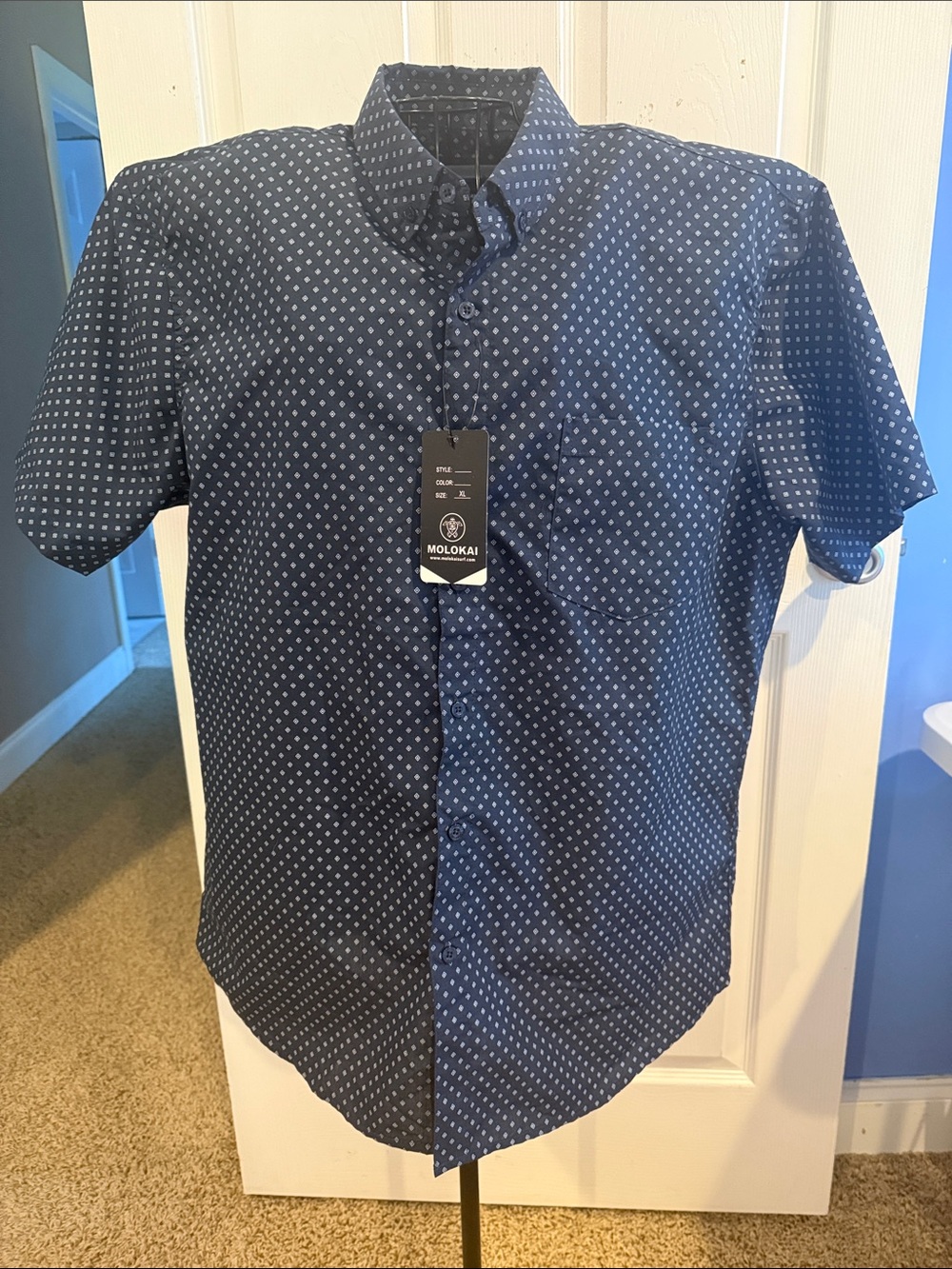 Molokai Surf Co. Navy Blue Short-Sleeve Button-Up XL NWT NEW
